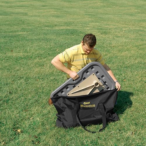 Caldwell Stable Table with Ambidextrous Design 360 Degree Rotation and Weatherproof Synthetic Top and Seat for Outdoor Range Shooting and Cleaning