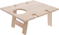 HANABASS Foldable Outdoor Wine Table Portable Beach Snack Table Wooden Design for Picnics and Parties