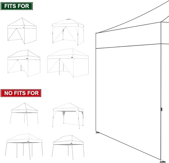 Eurmax USA Full Zippered Walls for 8x8 Easy Pop Up Canopy Tent4 Walls ONLY(Khaki)