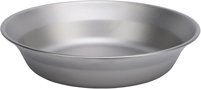 Fockety Pure Ti Camping Plate 2pcs 500ml and 300ml Stackable Ti Dish Cookware with High Hardness Backpacking Ti Plate for Camping Hiking Backpacking Picnic