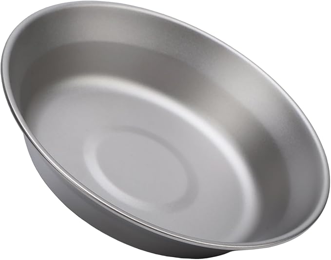 Fabater Ti Camping Plate 500ml Lightweight Outdoor Dish Cookware with Multi Functional Camping Utensil for Backpacking Hiking Fishing Picnic Survival BBQ Cooking
