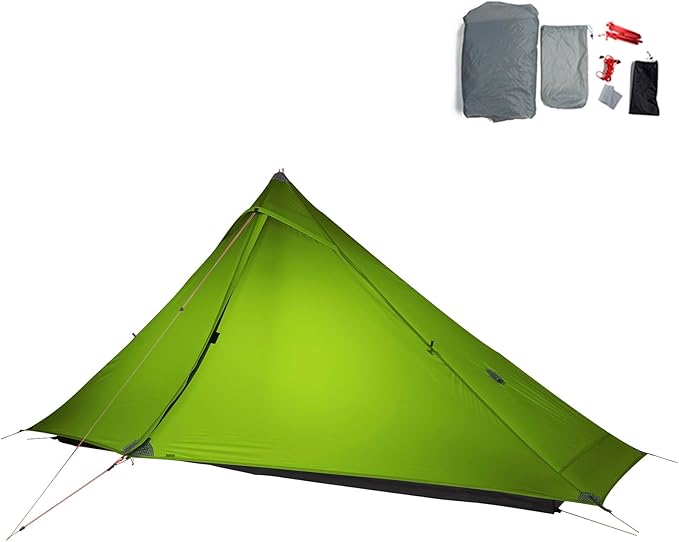 3FULGEAR Lanshan1 Pro Outdoor Ultralight Camping Tent for 1 Person 3/4 Season Professional 20D Nylon Double Sided Silicone Tent Camping Trekking Kayaking Climbing Hiking