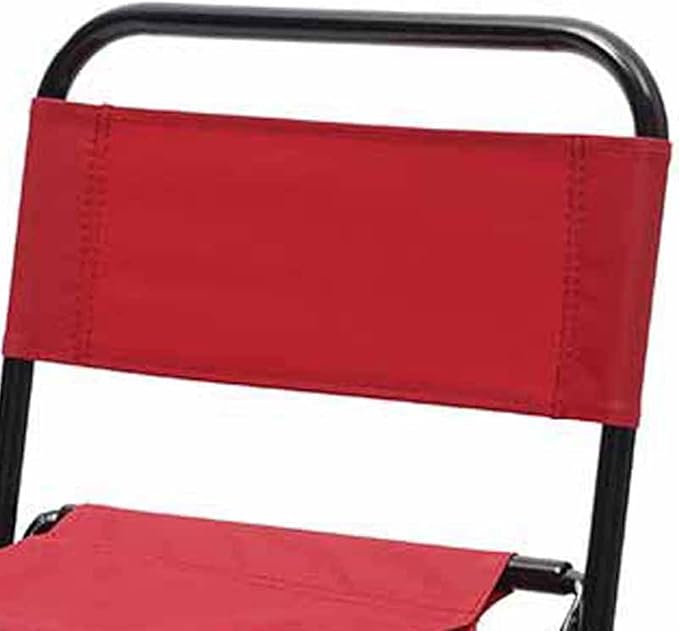 Folding Fishing Chair Portable Foldable Leisure Back Chair with Bag for Outdoor Camping Fishing Hiking Backpacking (Red)