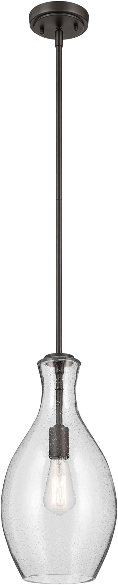 Kichler Lighting Everly 17.75 1 Light Hour Glass Pendant Clear Glass Olde Bronze