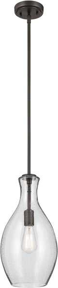 Kichler Lighting Everly 17.75 1 Light Hour Glass Pendant Clear Glass Olde Bronze