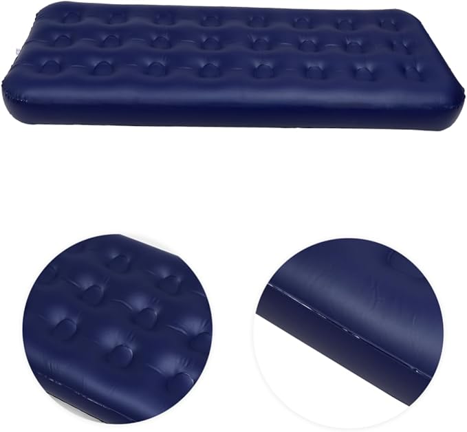 Mipcase 1Pc Inflatable Air Mattress Bed Portable Single Camping Cushion Foldable Travel Mat for Outdoor Use Odorless Breathable Easy to Clean for Camping and Road Trips