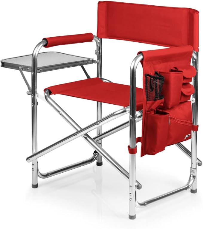 PICNIC TIME NCAA Nebraska Cornhuskers Sports Chair with Side Table - Beach Chair - Camp Chair for Adults