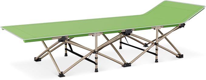 MoNiBloom Folding Sleeping Cot for Adults Easy to Set Up Portable &amp Lightweight Camping Cot for Outdoor Camping Lounging and Elevated Napping Support 360 lbs Green