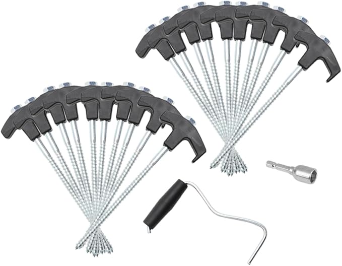 1Set Heavy Duty Tent Stakes Camping and Tarp Stake Kit for Outdoor Use Easy to Drive and Remove for Anchoring Tents Canopies and Gazebos