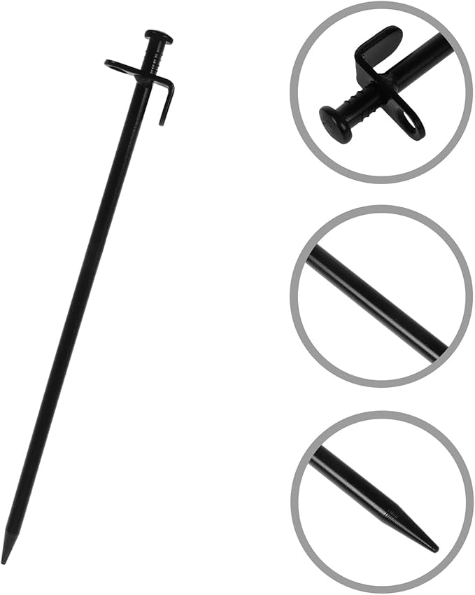 Kisangel 8pcs Heavy Duty Steel Ground Stakes 30cm Camping Pegs Yard Anchors for Outdoor Tent and Tarp Shelter Accessories