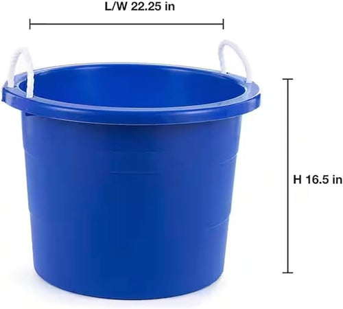 19-Gallon Black Plastic Tub with Rope Handles (2-Pack) IQ62011