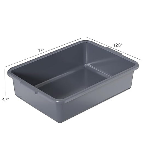 13 L Plastic Commercial Utility Bus Boxes 12-Pack Bus Tubs Gray