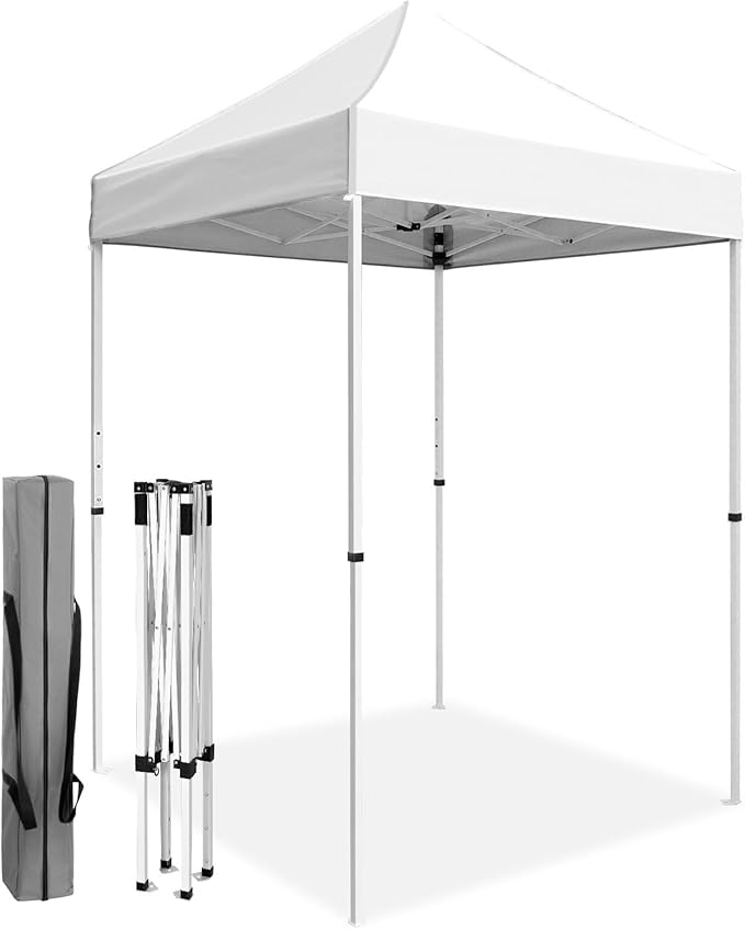 COOS BAY Pop Up Canopy Tent 5x5 Portable Lightweight Sun Shelter with Carry Bag Outdoor Shade for Beach Sports Hiking Patios Backyard Events White