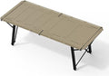 BUENOFE IGT Foldable Camping Table – Portable Outdoor Table with Steel Frame – Easy Setup and Space-Saving Design (Tan)