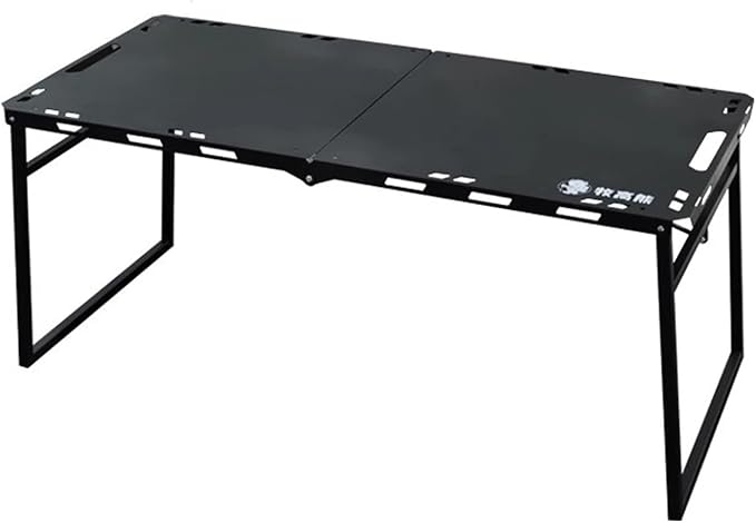 Black Outdoor Portable Folding Table Multi-Functional Camping Table Reinforced Tabletop Telescopic Legs(X-Large)