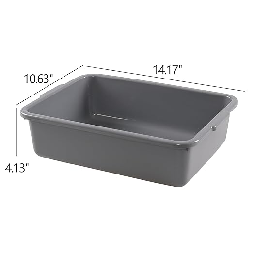8 L Gray Plastic Bus Tub Commercial Plastic Bus Box 5 Packs