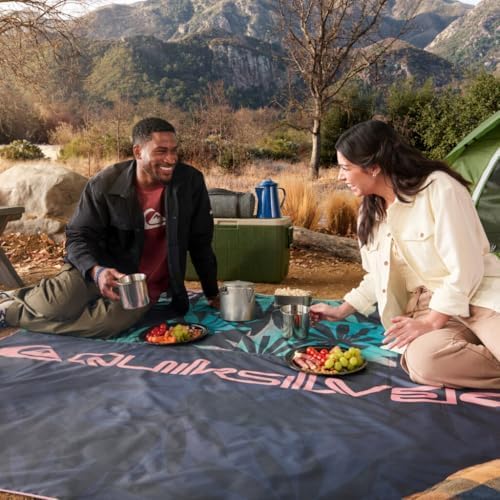 Quiksilver Sand-Free Beach Mat – Large Waterproof Outdoor Picnic Blanket Lightweight Foldable Mat for Beach Camping Park or Travel – Fits 4-6 People Quick-Dry Durable