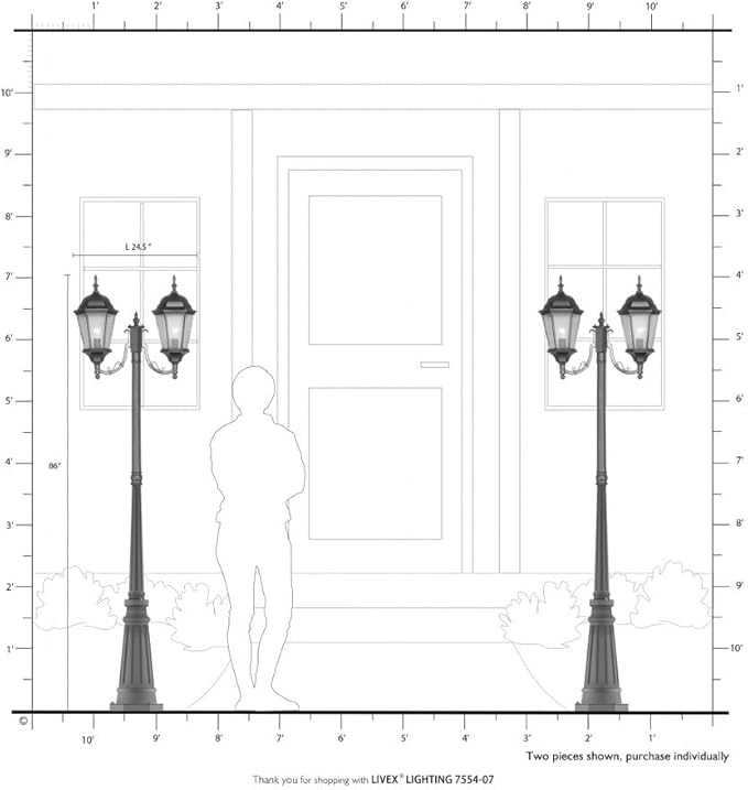 Livex Lighting 7554-07 Hamilton 2 Light Outdoor 2 Head Post Bronze