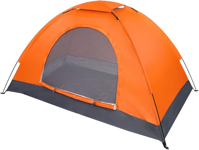 1-Person Waterproof Camping Dome Tent Outdoor Hiking Orange