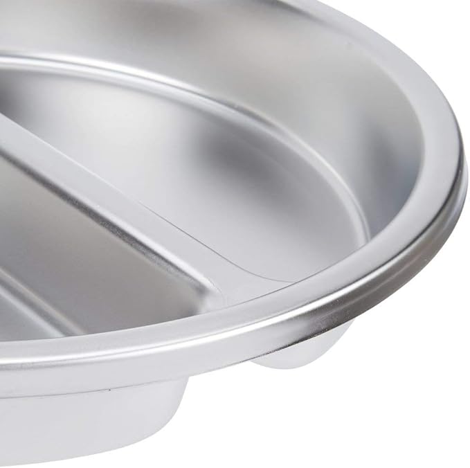 2 Pack ChefQ 2.5 Inch Deep Round Divided Food Pan for 6 Qt Chafing Dish Anti-Jam Stainless Steel Steam Table/Hotel Pan Round Sectional