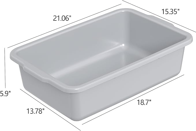 Obstnny 22 L Grey Plastic Utility Bus Tubs 6 Packs Commercial Dish Tubs Restaurant