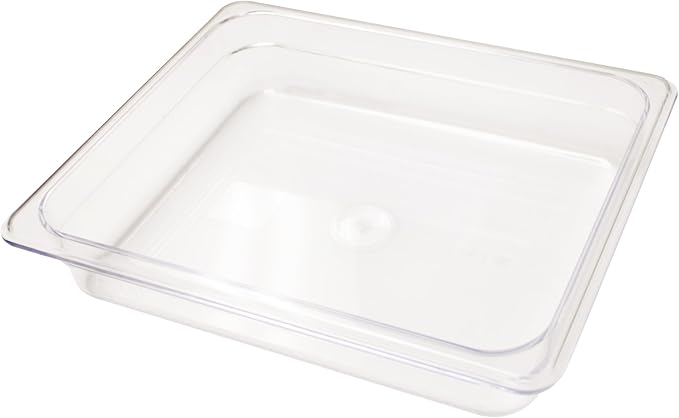 TrueCraftware- Half Size 2-1/2” Deep Polycarbonate Food Pan Clear Color- Food Storage Containers Commercial Hotel Plastic Food Pans Catering Buffets and Restaurants for Fruits Vegetables Beans Corns