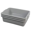 Ggbin Plastic Dish Tubs Commercial Bus Box/Wash Basin Tote Box 3-Pack(Grey 13L)