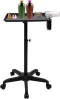 Salon Rolling Tray Adjustable Hairstylist Rolling Tray with WheelsPremium Aluminum Tattoo TraySuitable for spa Hairstylist Salon Trolley cart with Wheels