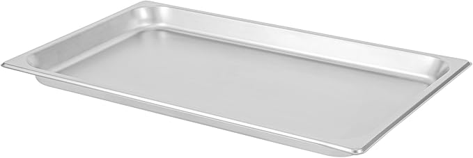 Restaurantware-Kitchen Tek Full Size Steam Table Pans 12 Anti-Jam Steam Pans - Lids Sold Separately 1.2” Deep 24 Gauge Stainless Steel Hotel Pan Freezable For Catering Events And Parties
