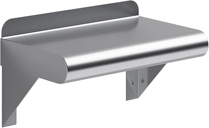 AmGood 6 in. x 10 in. Stainless Steel Wall Shelf | NSF | Metal Shelving | Garage Laundry Storage Utility Room | Restaurant Commercial Kitchen