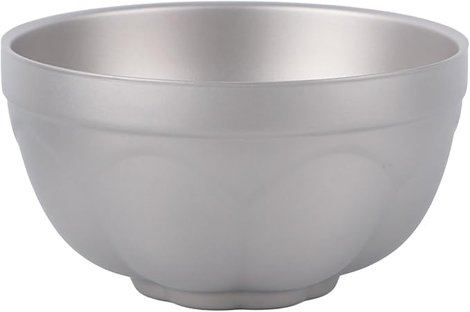 500ml Titanium Double Wall Bowl Ultralight Unbreakable Camping Tableware for Outdoor Hiking Picnic Backpacking Dishwasher Safe (Lotus Bowl)