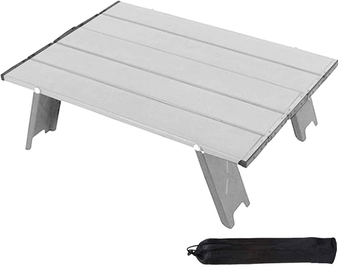 Mini Folding Camping TablePortable Folding TableAluminium Portable Folding Dining TableTent Camping TableEasy to Carryfor Camping Hiking Picnic Travel BBQBlack
