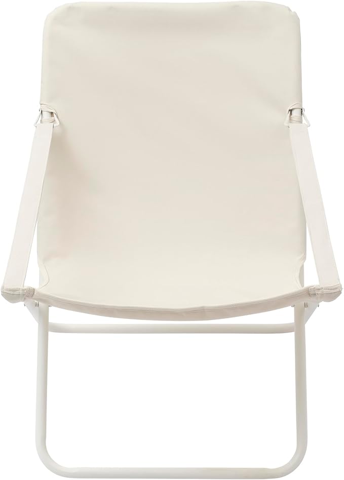 SUNNYLiFE Sun Chair Casa Cream Outdoor Foldable Chair Lightweight Water Resistant Polyester &amp Iron Cream 21.65 x 21.65 x 31.5 inches 6.61 lbs