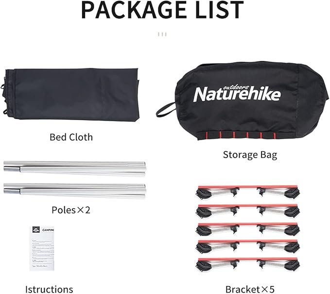 Naturehike Folding Bed Ultralight Outdoor Camping Bed Portable Single Field Camping Office Nap