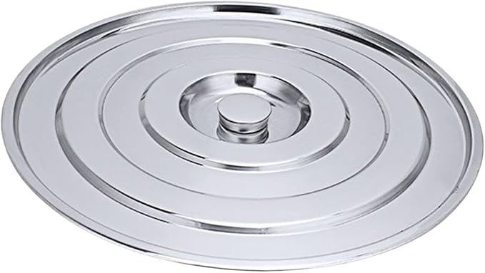 Stainless Steel Pan Lid Cookware Part Heat Resistant Easy Clean Skillet Lid Stockpot Cover for BBQ Buffet Picnics Outdoor 40cm Inner Diameter