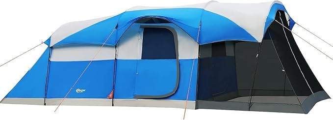 PORTAL 6/8/10 Person Family Camping Tent with Screen Room Water Resistant Big Tunnel Tents with Rainfly Large Family Tent for Camping Outdoor Patio