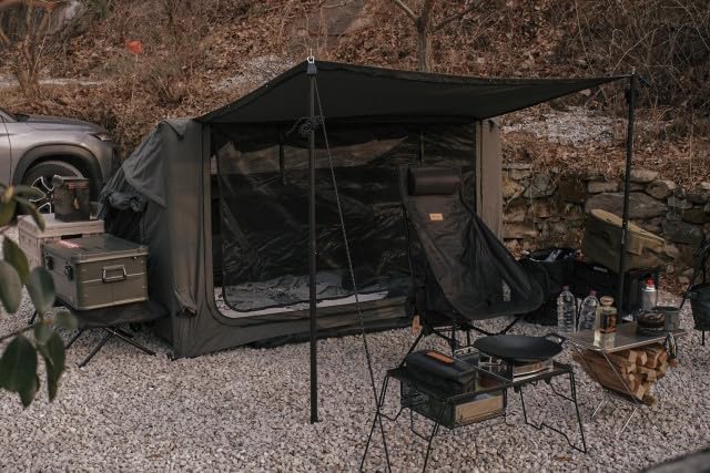 2025 Upgraded Canvas Inflatable Camping Tent with Pump Easy Setup Blow Up Air Tent for CampingNo Assembly Needed Air Tent with Mesh Skylight Windows&ampDoors