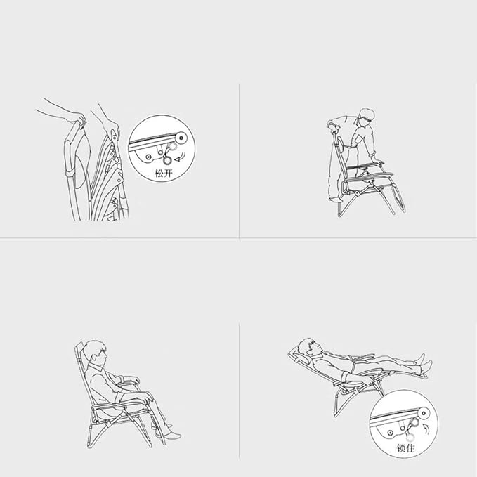 Sun LoungersSun Lounger Garden Chairs Folding Chair Camping Chairs Patio Chairs Reclining Outdoor Beach Lawn Camping Portable Chair for Heavy People Folding Sun Lounger Needed