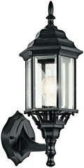 Kichler Chesapeake 17 Outdoor Wall Light in Black 1-Light Exterior Porch Light Coastal Wall Sconce with Clear Beveled Glass (17 H x 6.5 W) 49255BK
