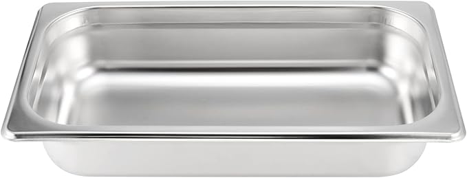4 Pack 1/3 Size x 2.5 Inch Deep Steam Table Pan 12.8x6.9x2.6 Stainless Steel Anti-Jam Hotel Pan for Food Warmer Buffet Server Restaurants and Catering Supplies 22 Gauge