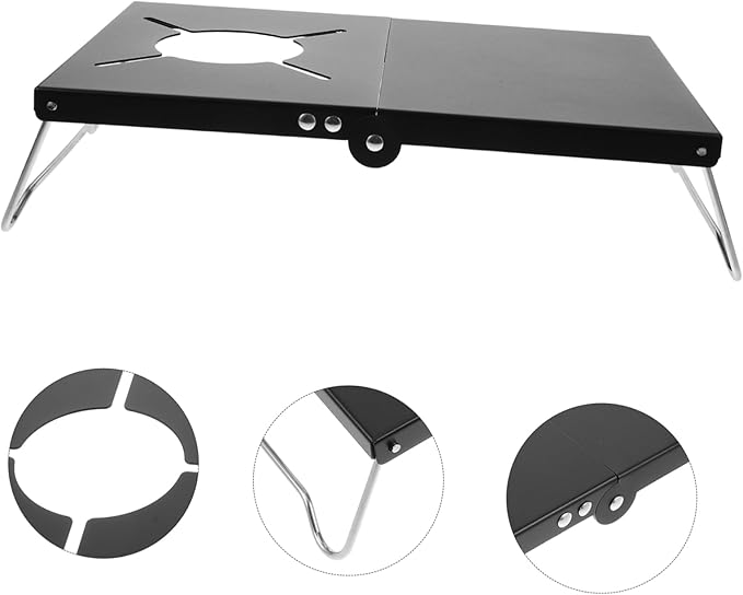 YARNOW Collapsible Outdoor Grill Table Portable Camping Stove Holder Picnic Table for and Campfire Cooking