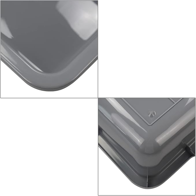 Large Plastic Bus Boxes Gray Commercial Plastic Tubs 32 L 4-Pack
