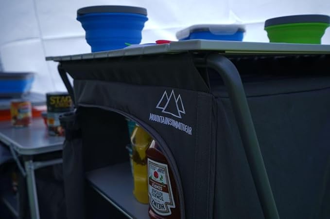 MOUNTAIN SUMMIT GEAR Foldable Roll Top Camping Pantry and Table Made by Caddis Sports