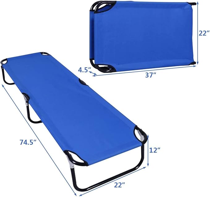 GOFLAME Folding Camping Cot Portable Collapsible Sleeping Bed Weight Capacity to 300 lbs Camping Bed Cots for Indoor and Outdoor Use
