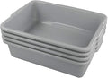 Ggbin Plastic Dish Tubs Commercial Bus Box/Wash Basin Tote Box 4-Pack(Grey 22L)