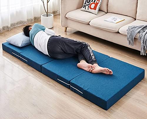Folding Camping Cot for Adults Heavy Duty Outdoor Bed with Carry Bag Layer Travel Camp Cots Portable Cot Extra WideThick Four-Folding MattressGuest Mattress with Removable CoverSoft Singl