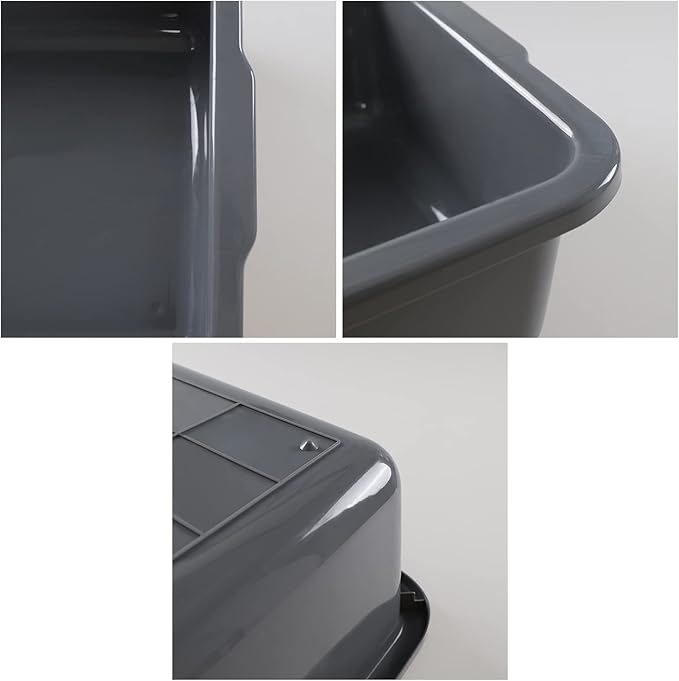 4-Pack 32 Liter Plastic Bus Tray/Utility Box Large Commercial Wash Tub Tote Box
