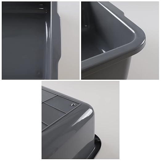 Kiddream 34 Liters Large Commercial Bus Tubs Plastic Bus Box Trays Set of 4