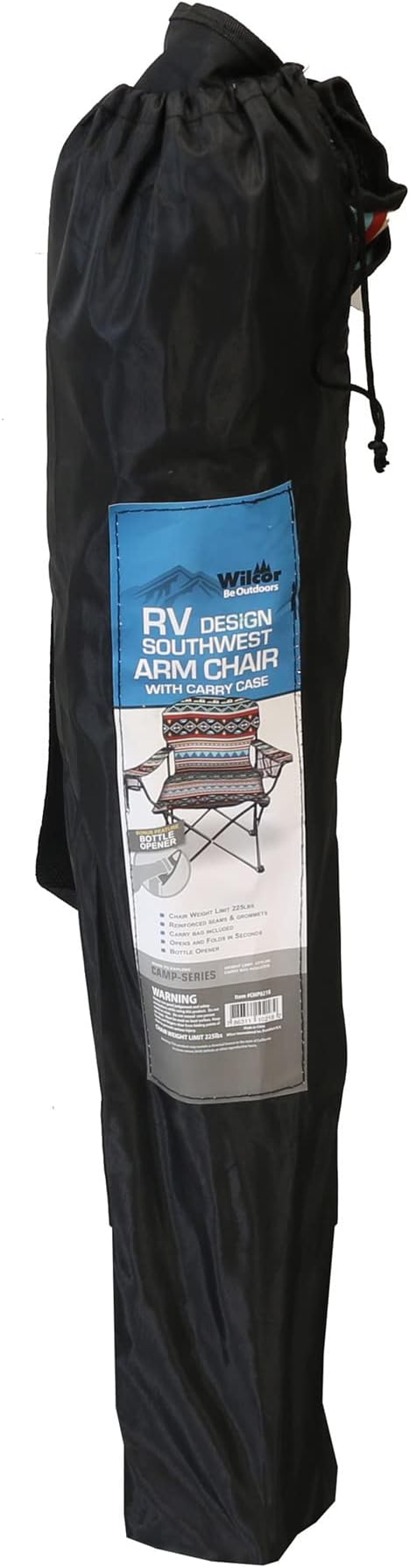 Wilcor Camp Chair | Set of 2 | Folding Portable Outdoor Lawn Chair for Camping or Beach | Attached Bottle Opener | Lightweight Festival Chairs for Adults (RV Southwest)