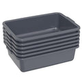 24 L Plastic Commercial Bus Boxes Wash Bus Tub Gray 6 Packs